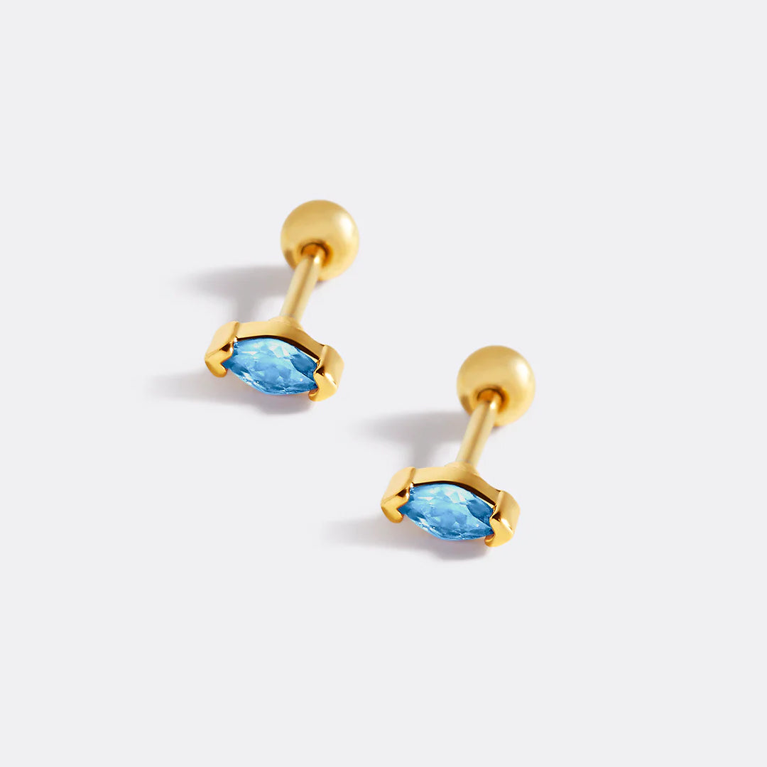 18 Karat vergoldet / Blau