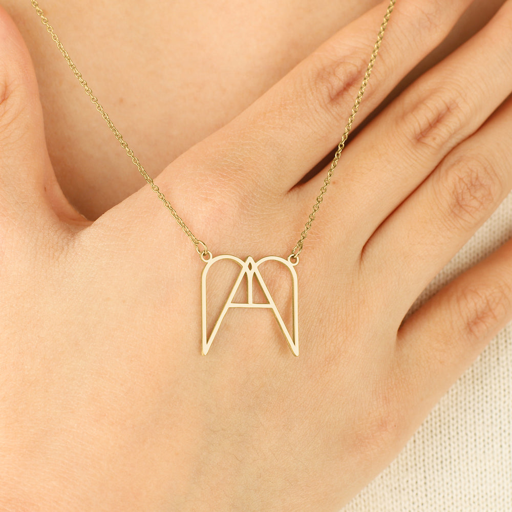 MAMA Minimalist Monogram Necklace - 18k Gold Over Sterling Silver