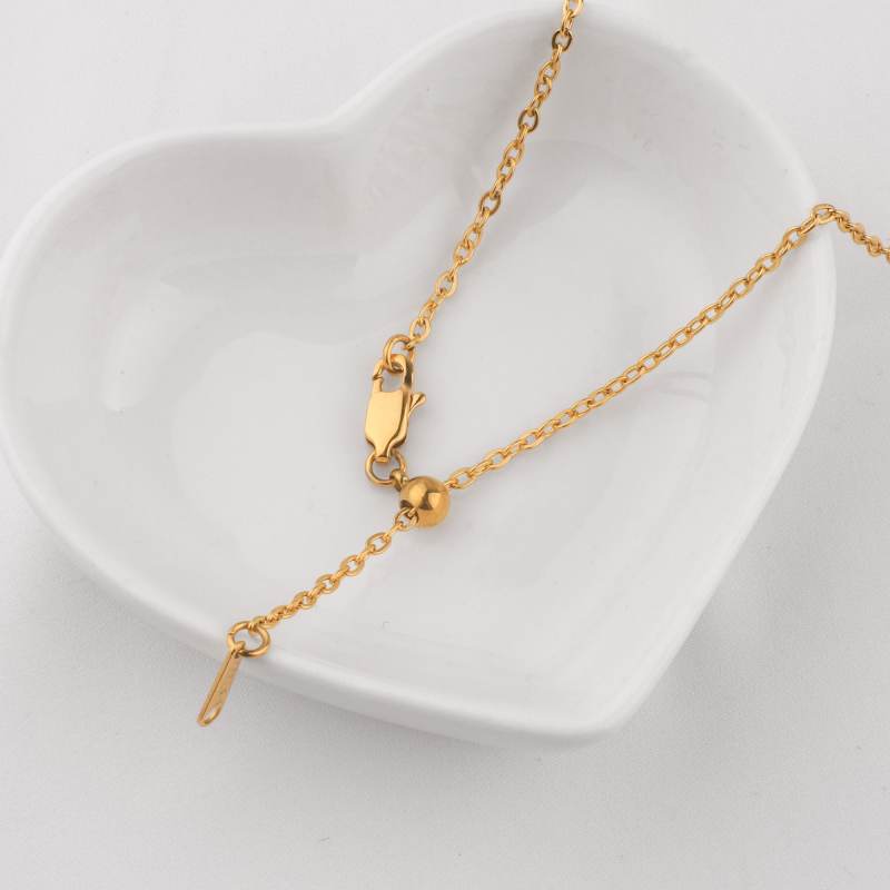 Dainty Heart Birthstone Bracelet - 18k Gold Plated / July