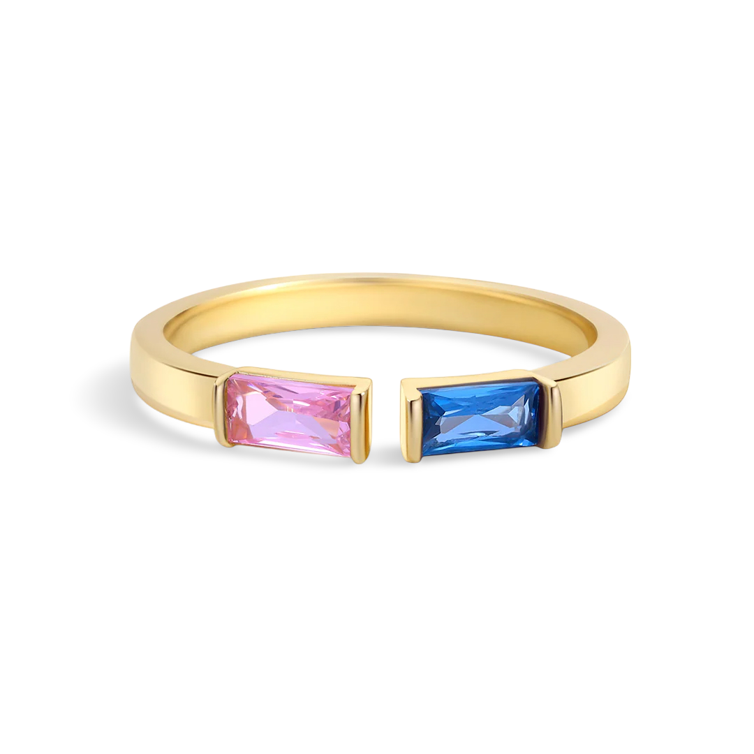 Adjustable Double Birthstone Ring