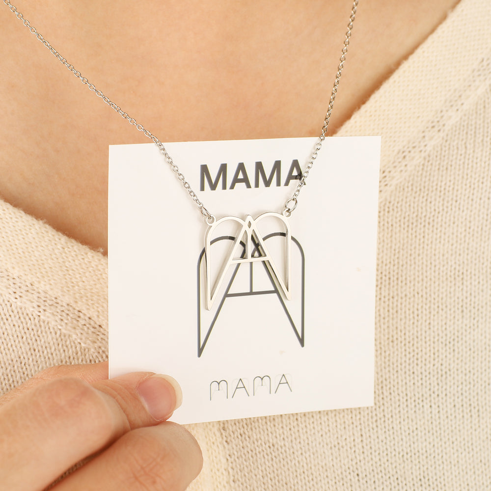MAMA Minimalist Monogram Necklace - 18k Gold Over Sterling Silver