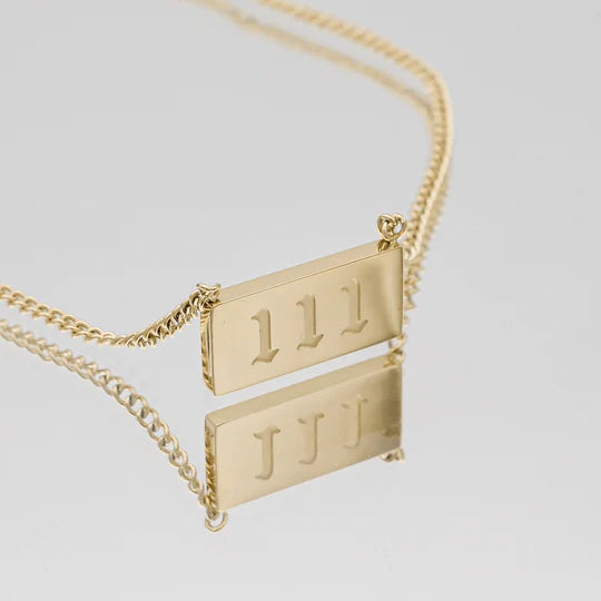 Angel Number Bar Necklace - 111