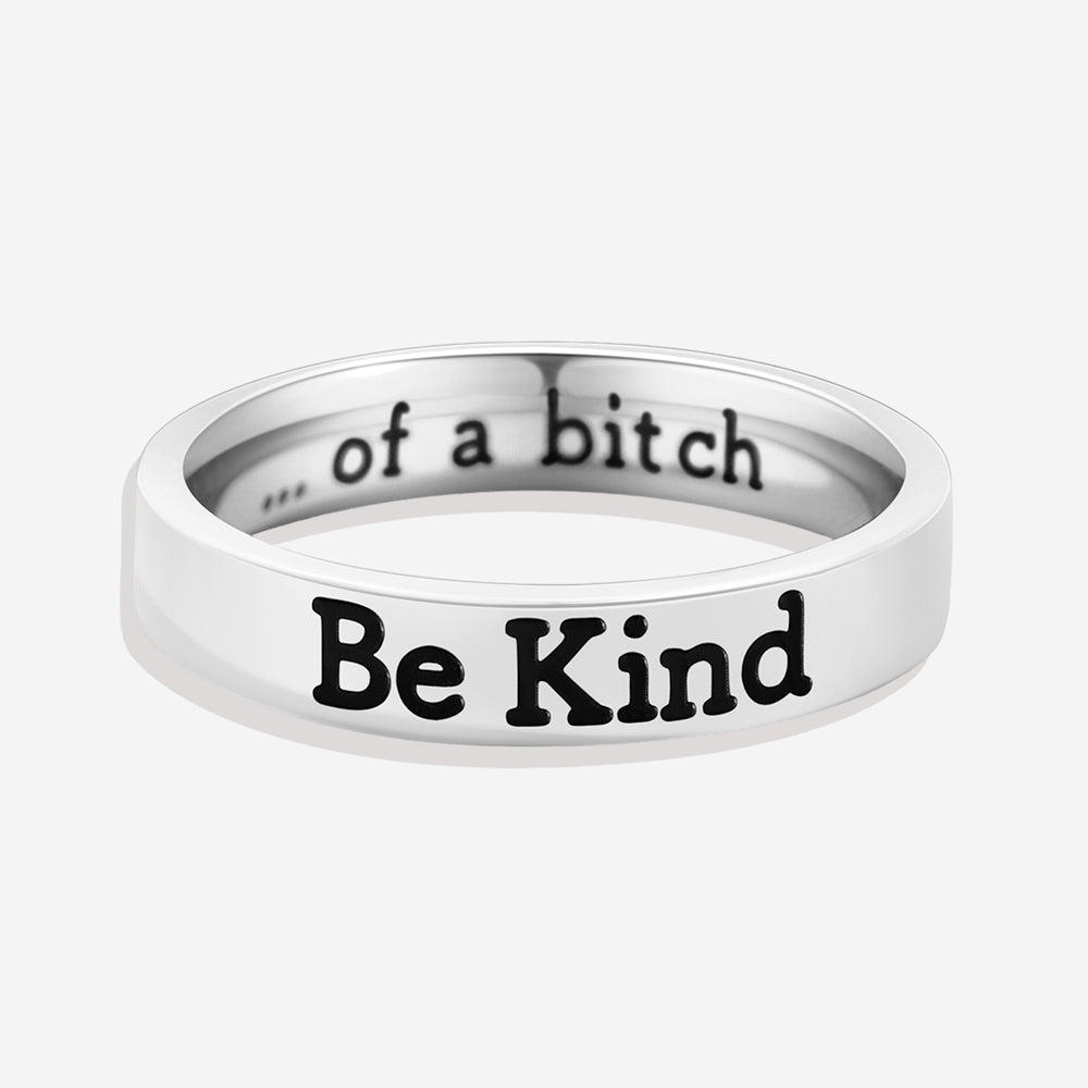 Be Kind Mantra Ring - 925 Sterling Silver / 7