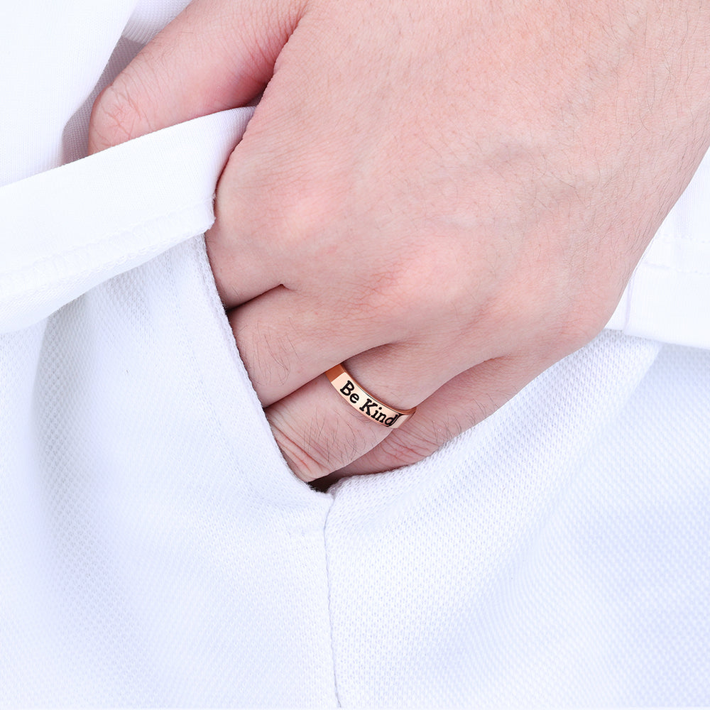 Be Kind Mantra Ring - 18k Rose Gold over Sterling Silver / 6