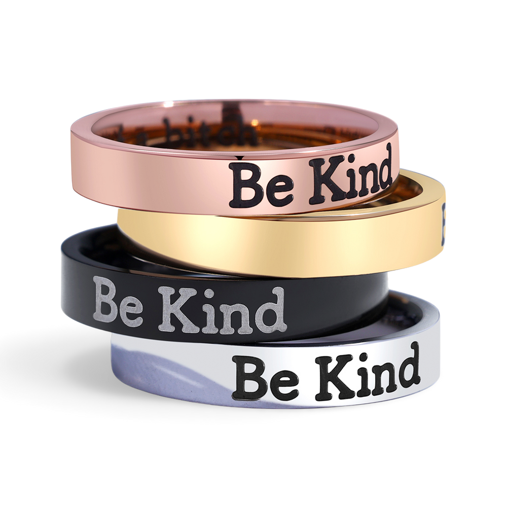Be Kind Mantra Ring - 18k Gold Over Sterling Silver / 5