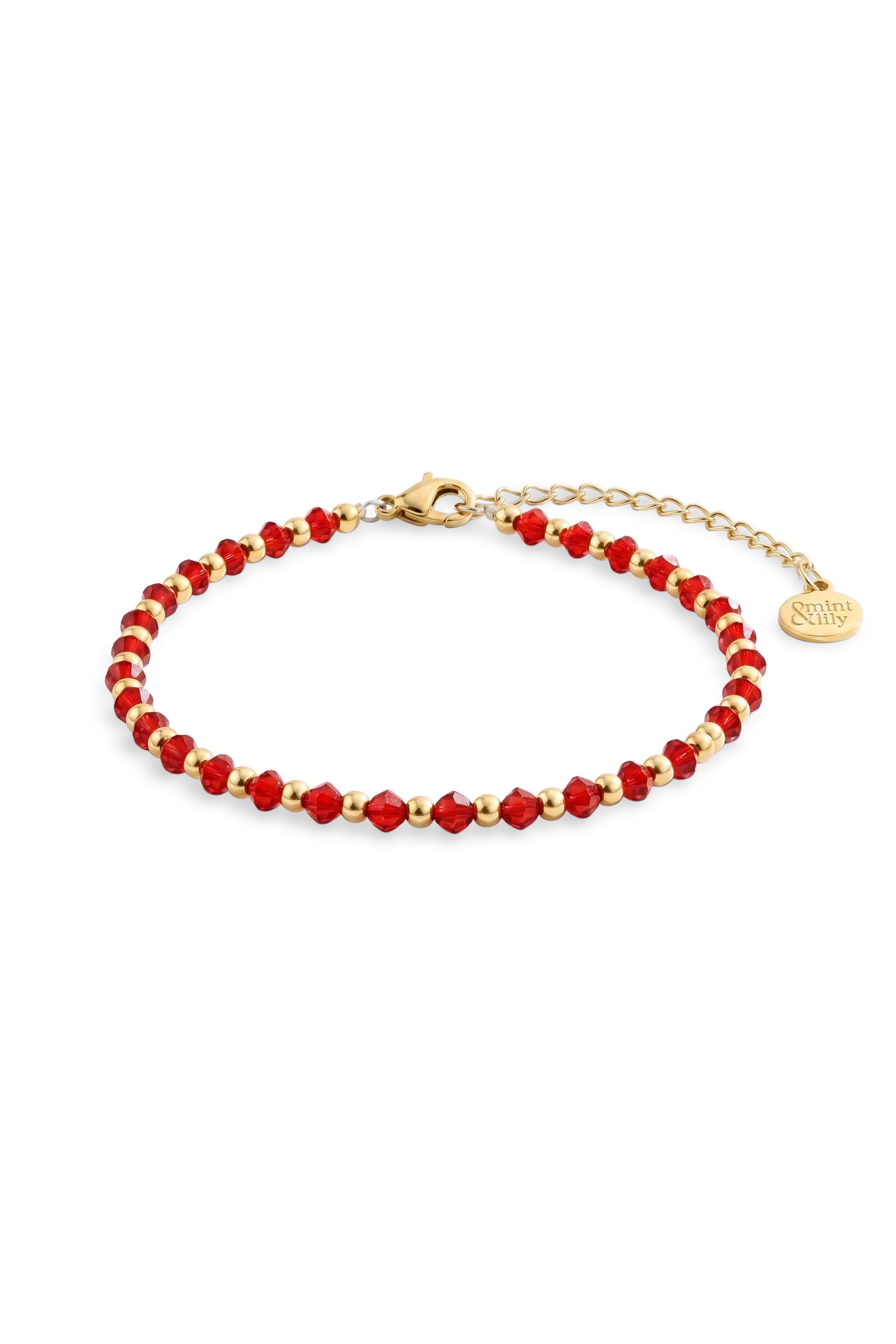 Birthstone and Gold Bead Bracelet