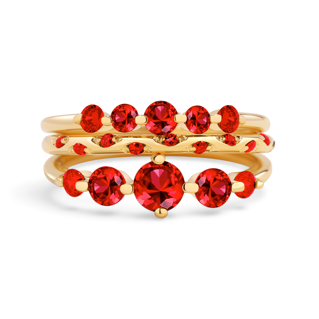 Birthstone Stacking Ring Set