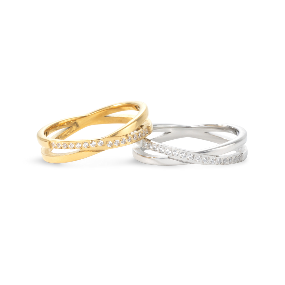 Crossing Wave Ring - Gold / 5