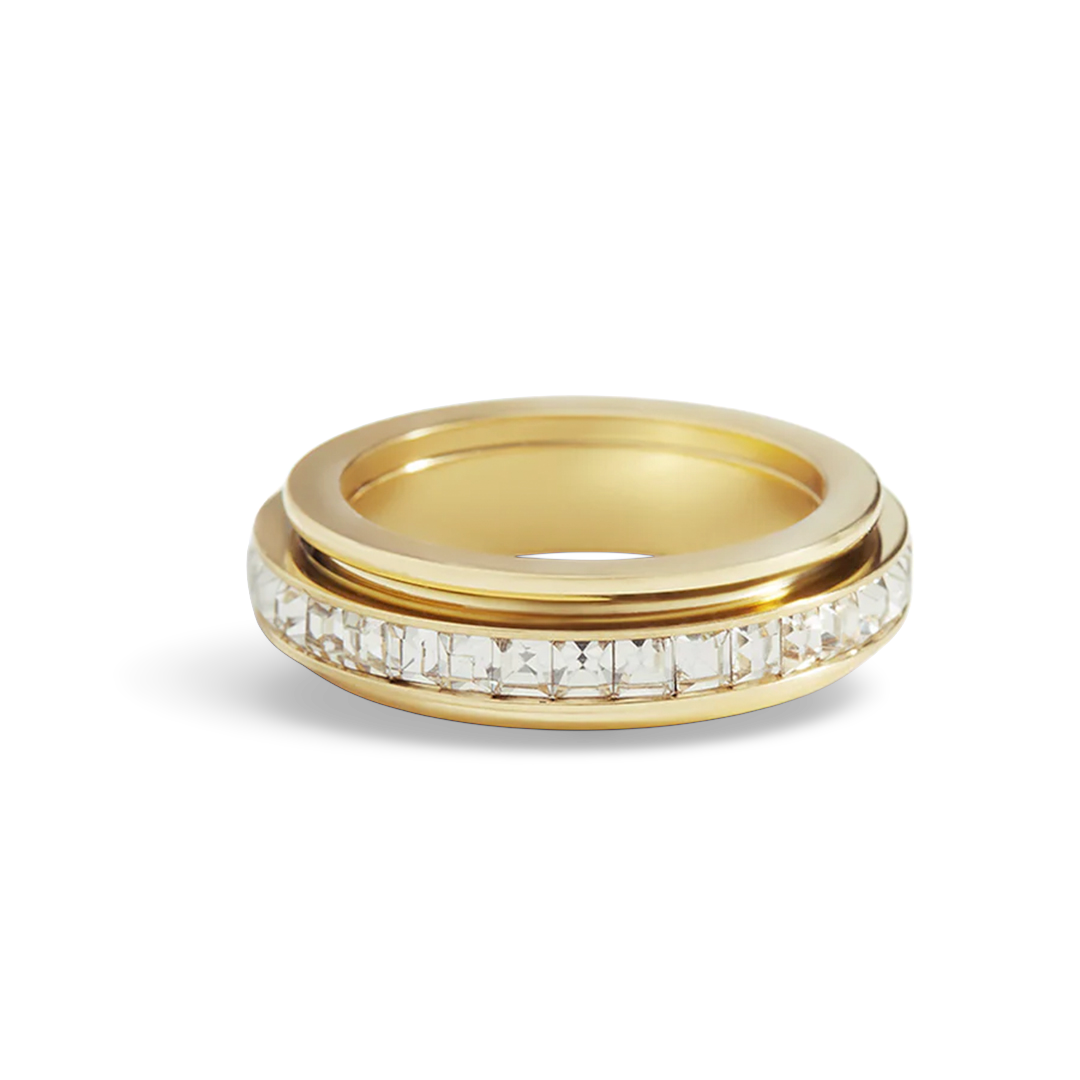 Crystal Statement Spinning Fidget Ring