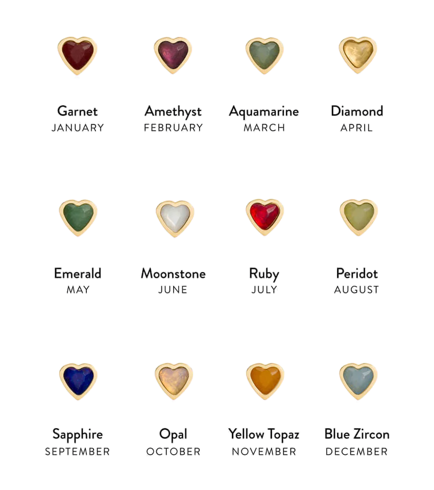 Dainty Heart Birthstone Ring - April