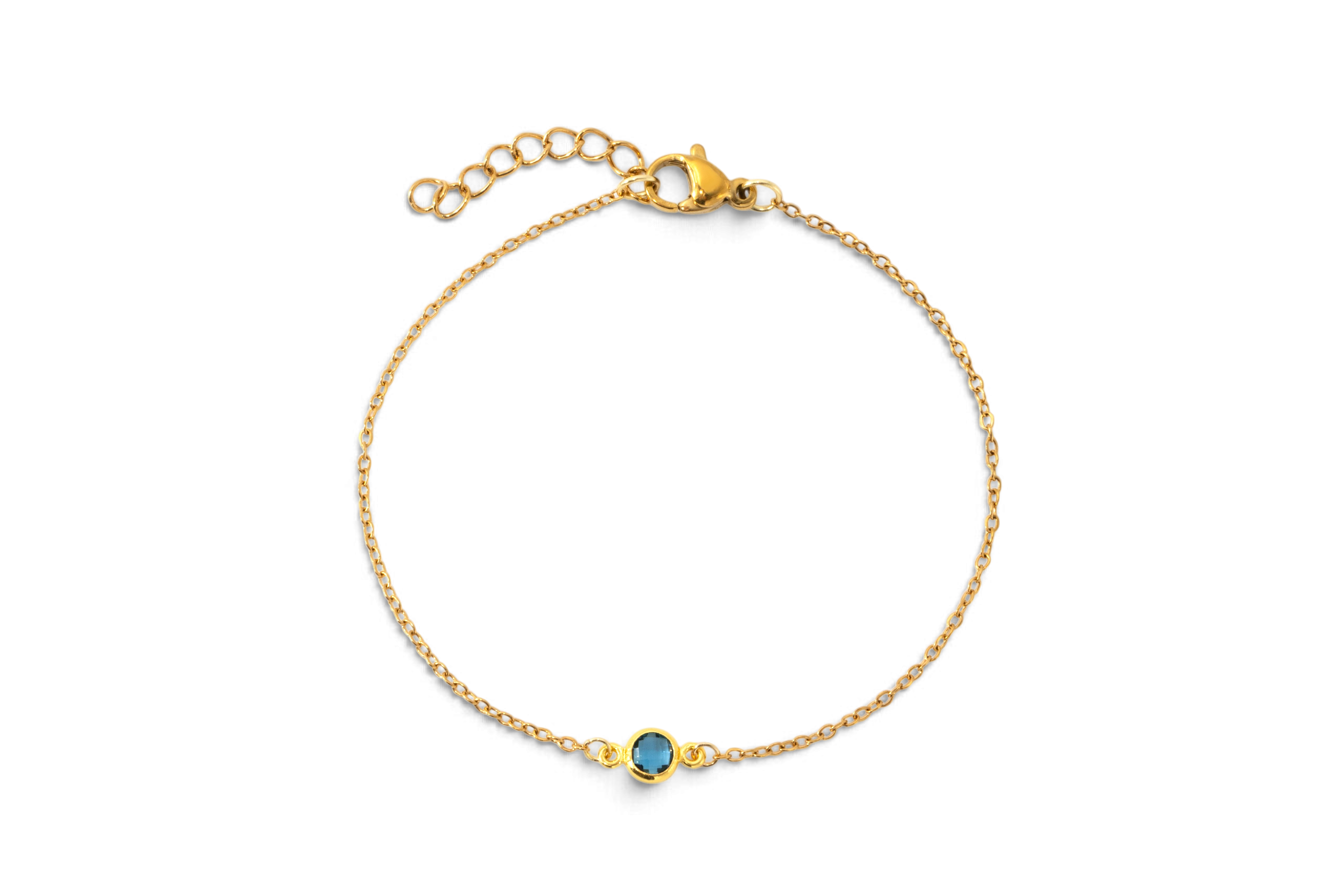 Dainty Bezel Birthstone Bracelet
