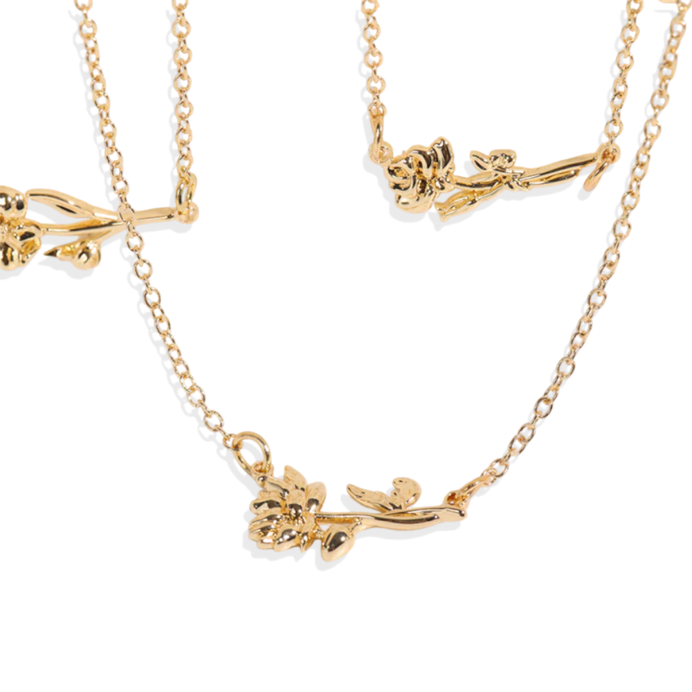 Dainty Birth Flower Necklace - December Holly