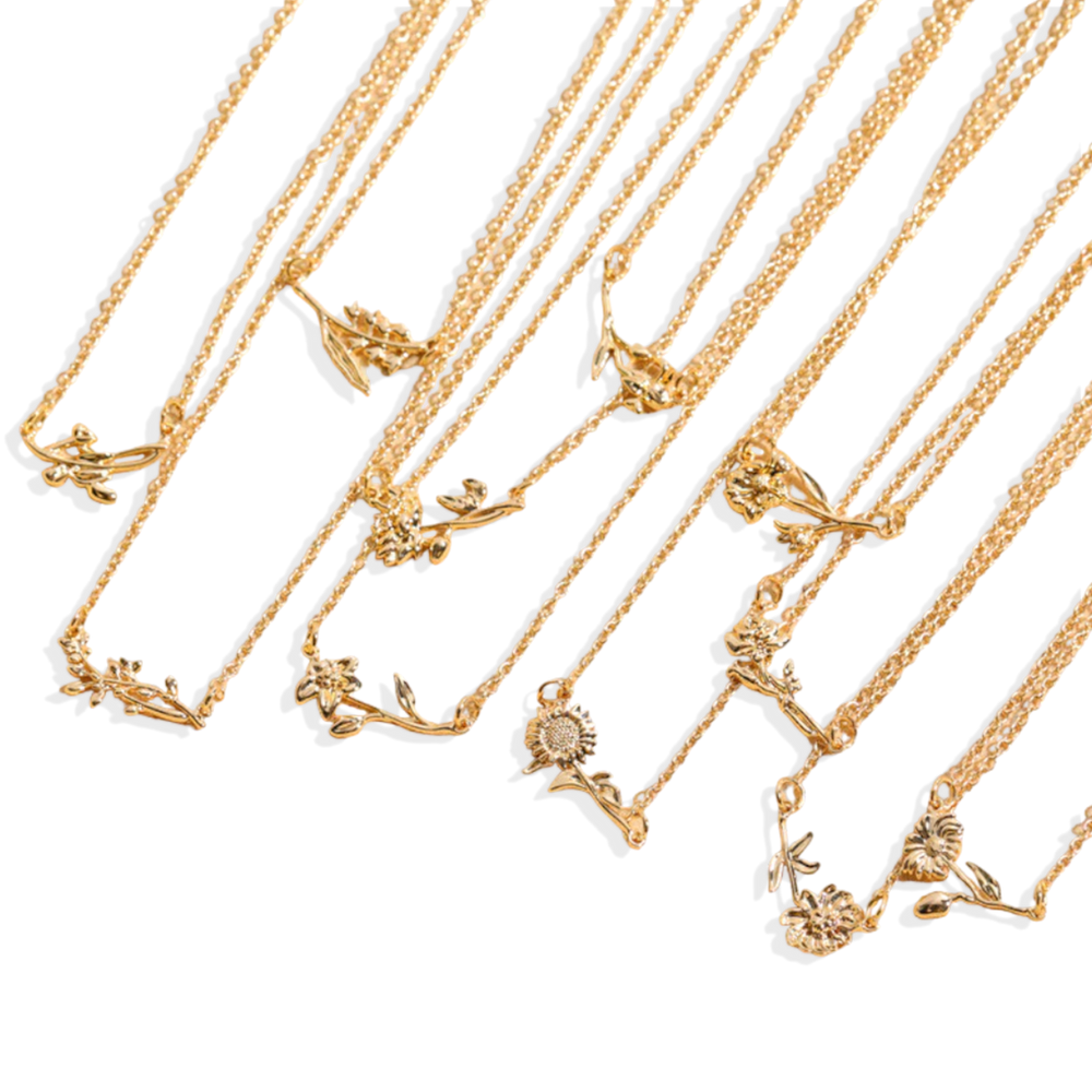 Dainty Birth Flower Necklace - December Holly
