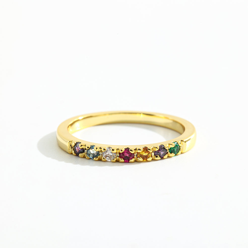 Dainty Stackable Birthstone Ring - Gold / 7 / 7