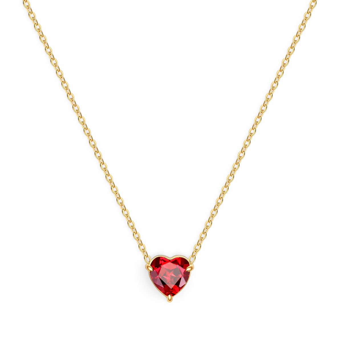 Dainty Birthstone Heart Necklace