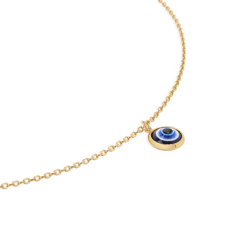 Zierliche Boho Evil Eye Charm Halskette - Funkeln