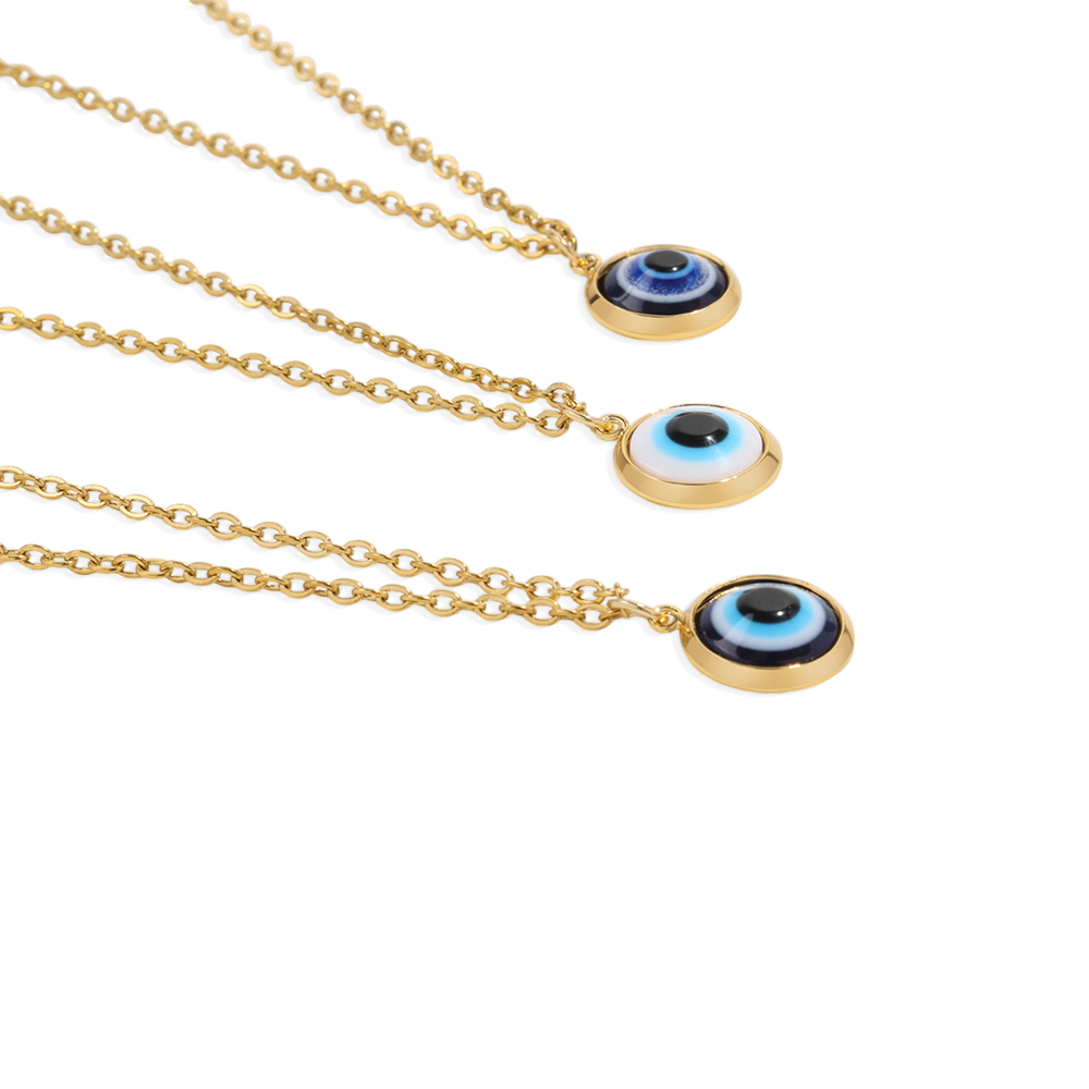 Zierliche Boho Evil Eye Charm Halskette - Funkeln