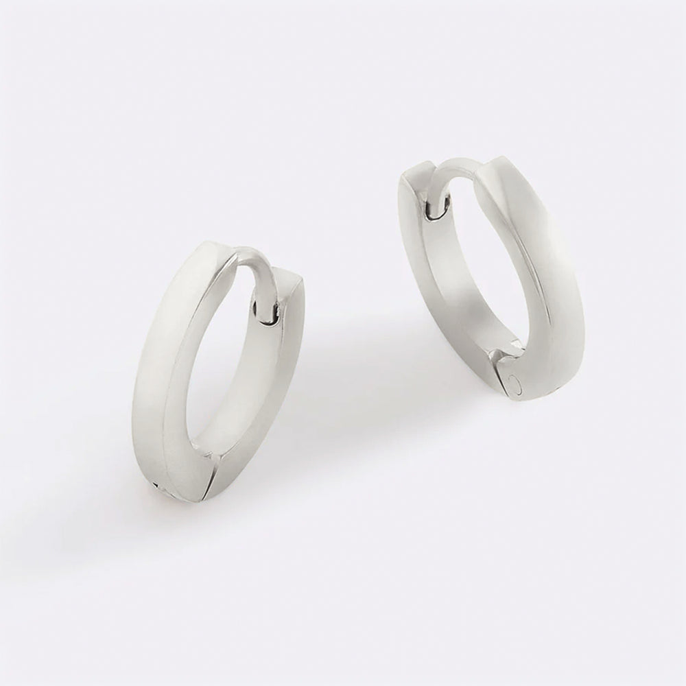 Dainty Huggie Hoop Earrings - Silver / 12mm