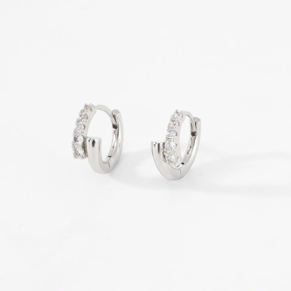 Diamond Wrap Huggies - Silver