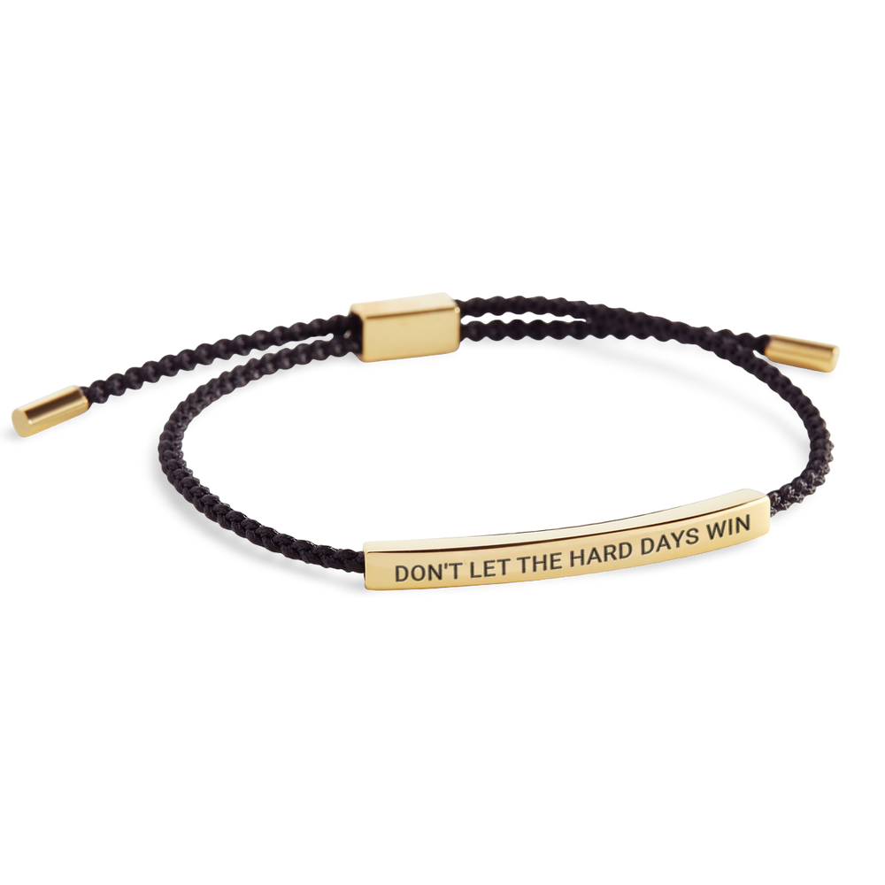 Don't Let The Hard Days Win Inspire Bracelet - Gold / Midnight Black / Standard