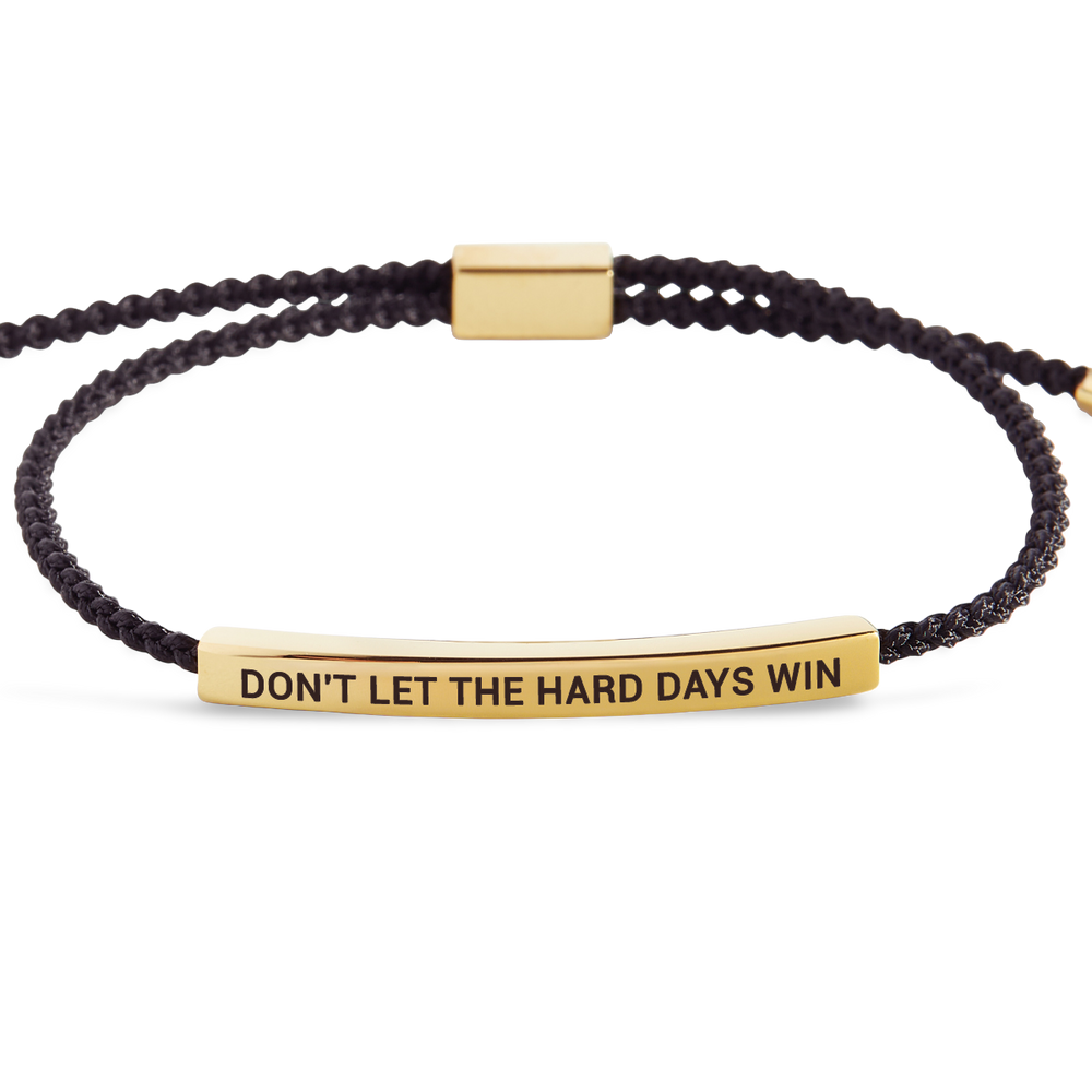 Don't Let The Hard Days Win Inspire Bracelet - Gold / Midnight Black / Standard