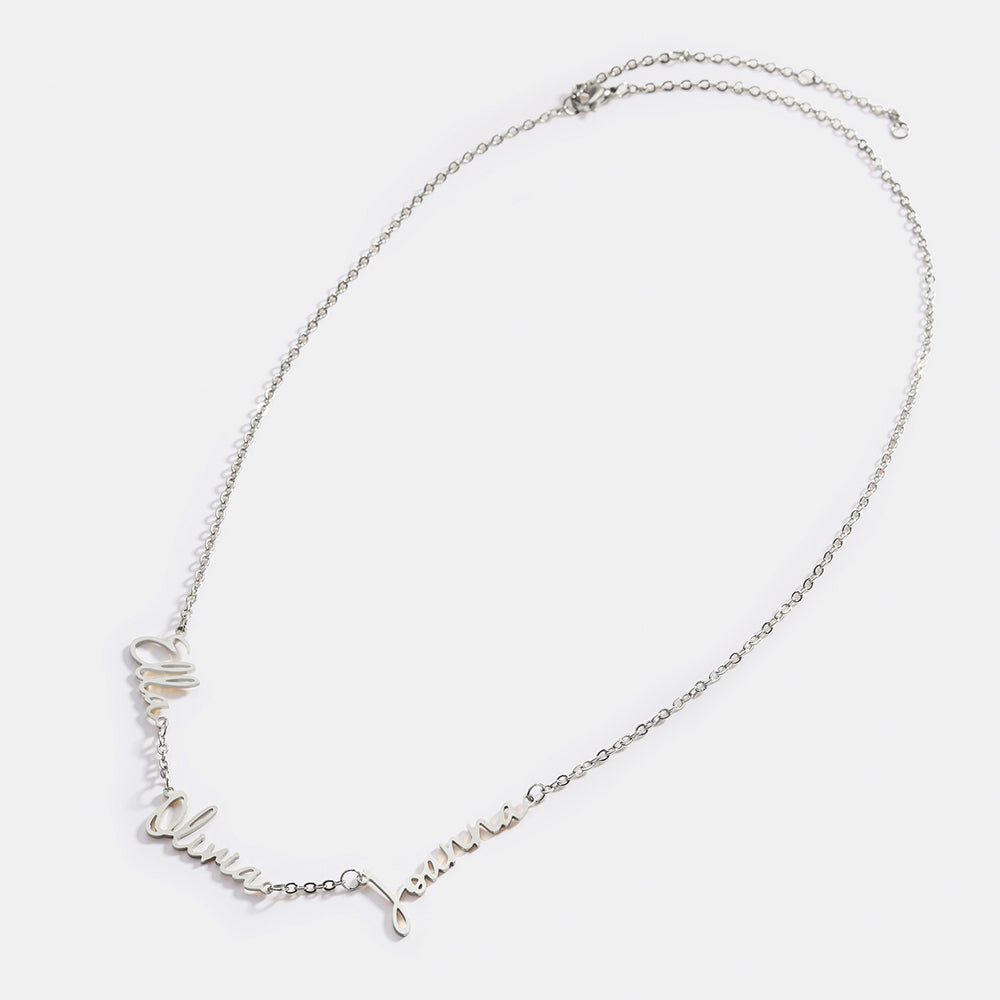 Fairy Triple Namenskette - Silver / 4 / 16" + 2"