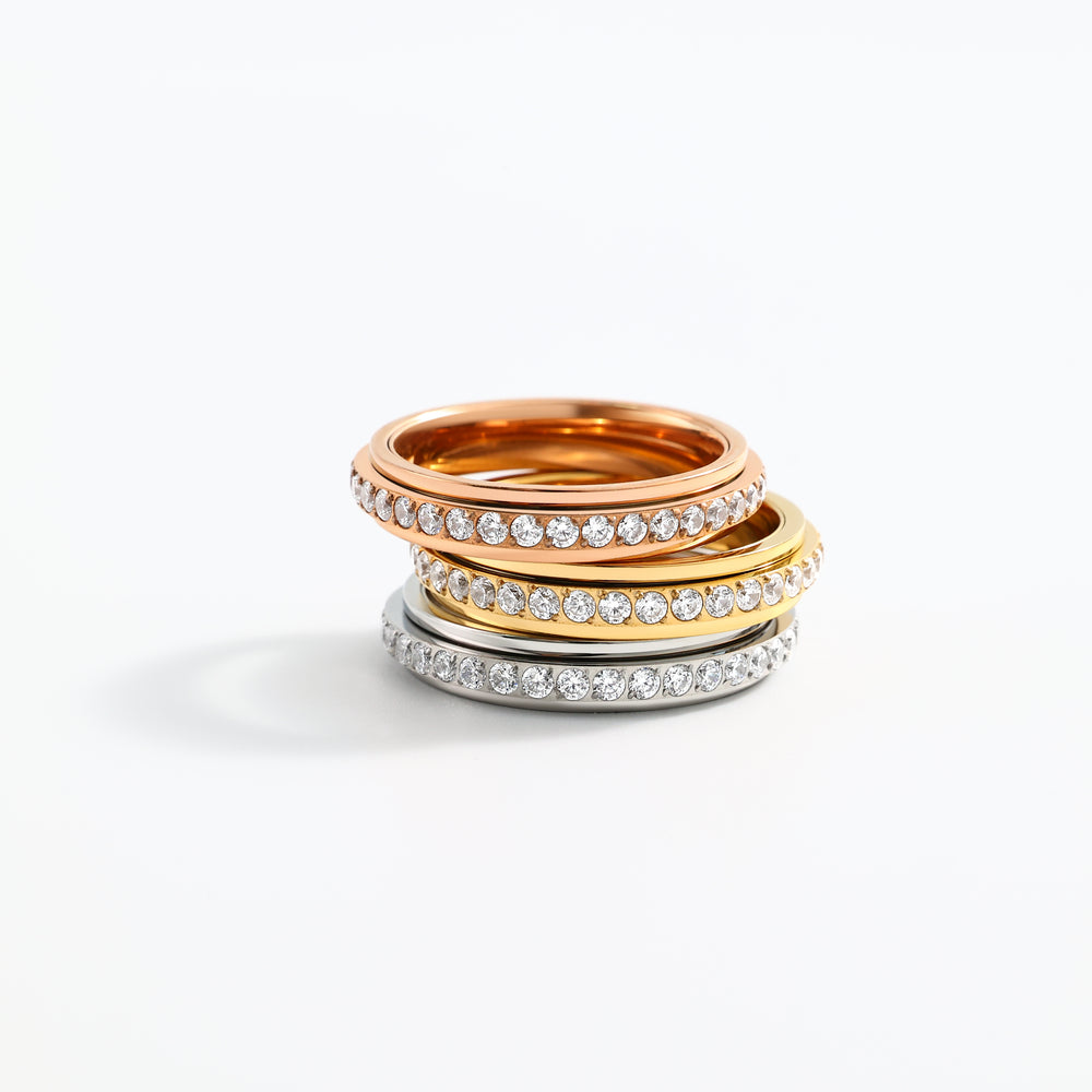 Spinning Fidget Eternity Ring - Gold / 6
