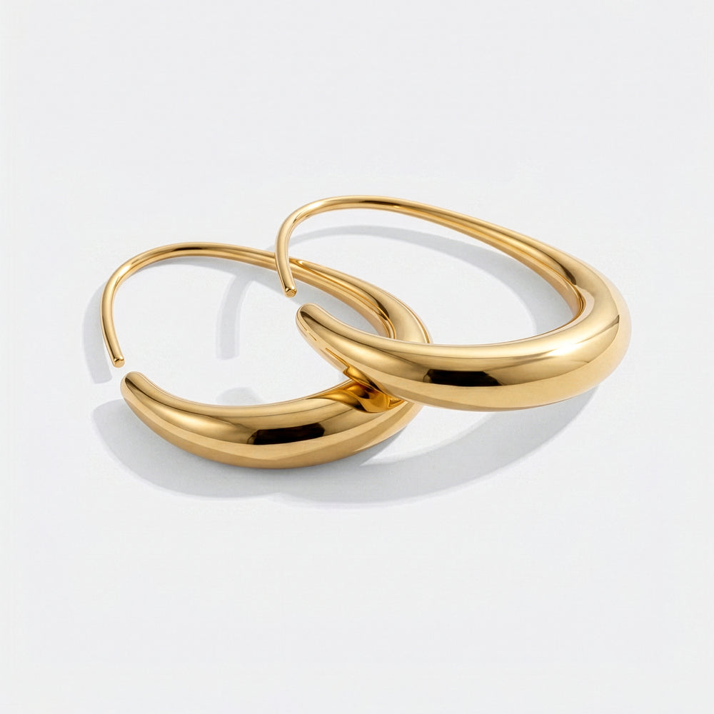 2 gold hoop earrings