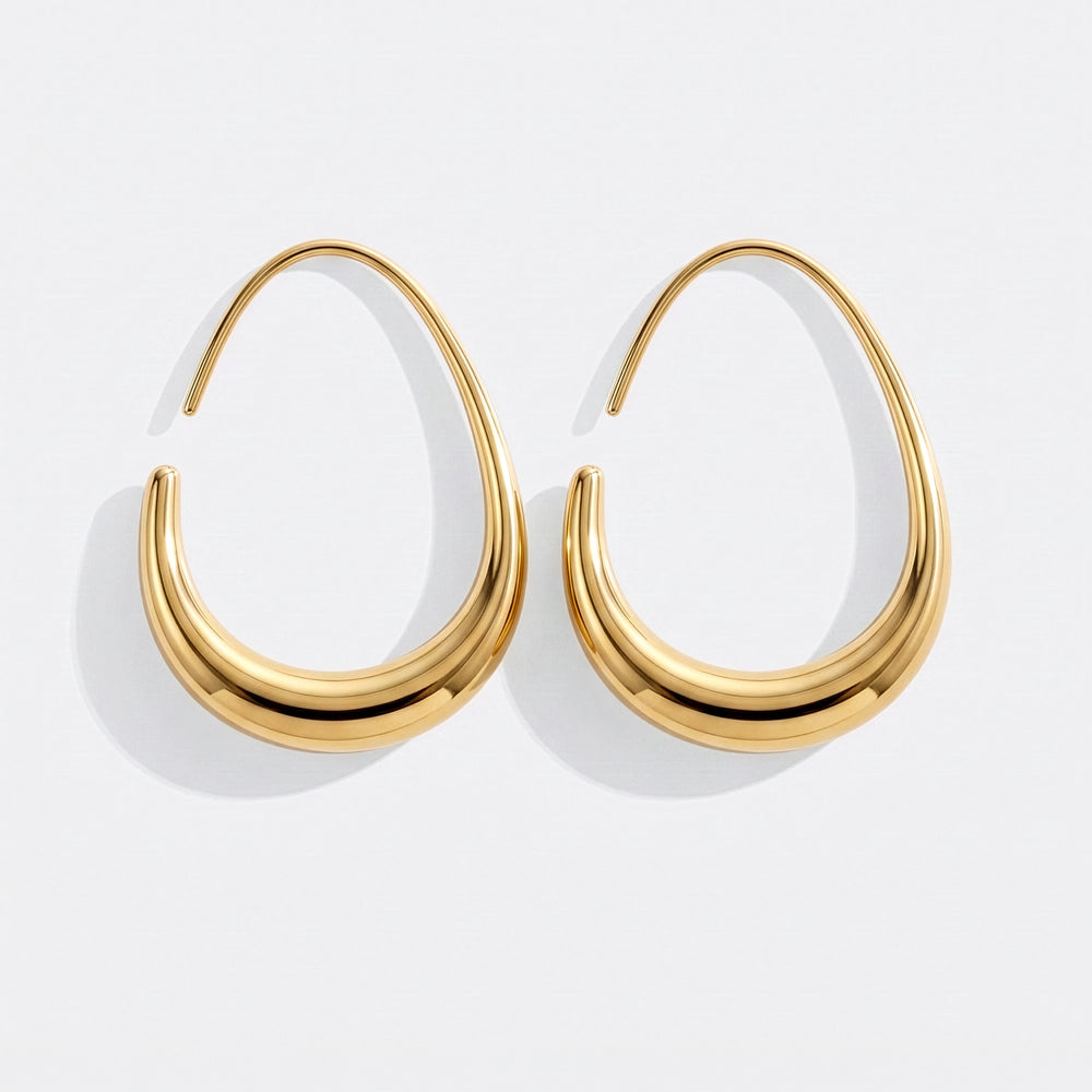 2 gold hoop earrings
