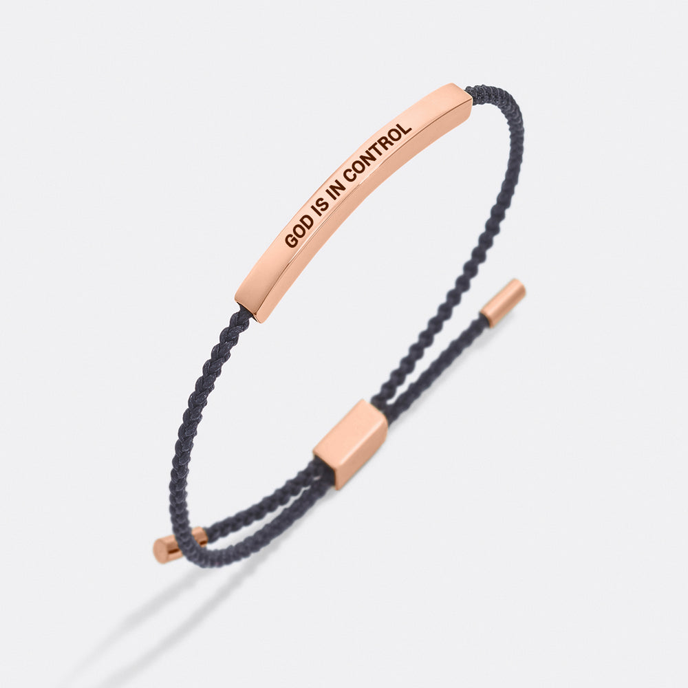 Personalized Inspire Bracelet - Cursive / 18k Rose Gold Plated / Royal Blue
