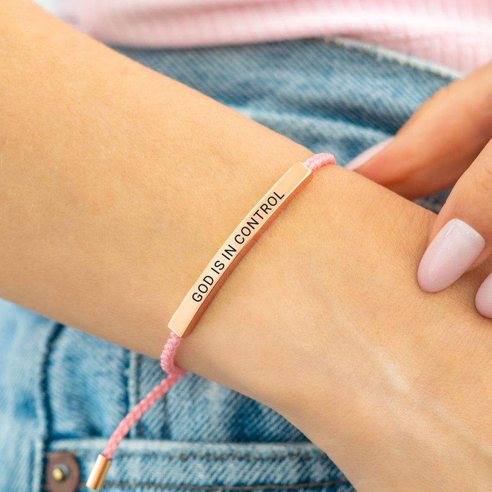 Personalized Inspire Bracelet - Cursive / 18k Rose Gold Plated / Royal Blue
