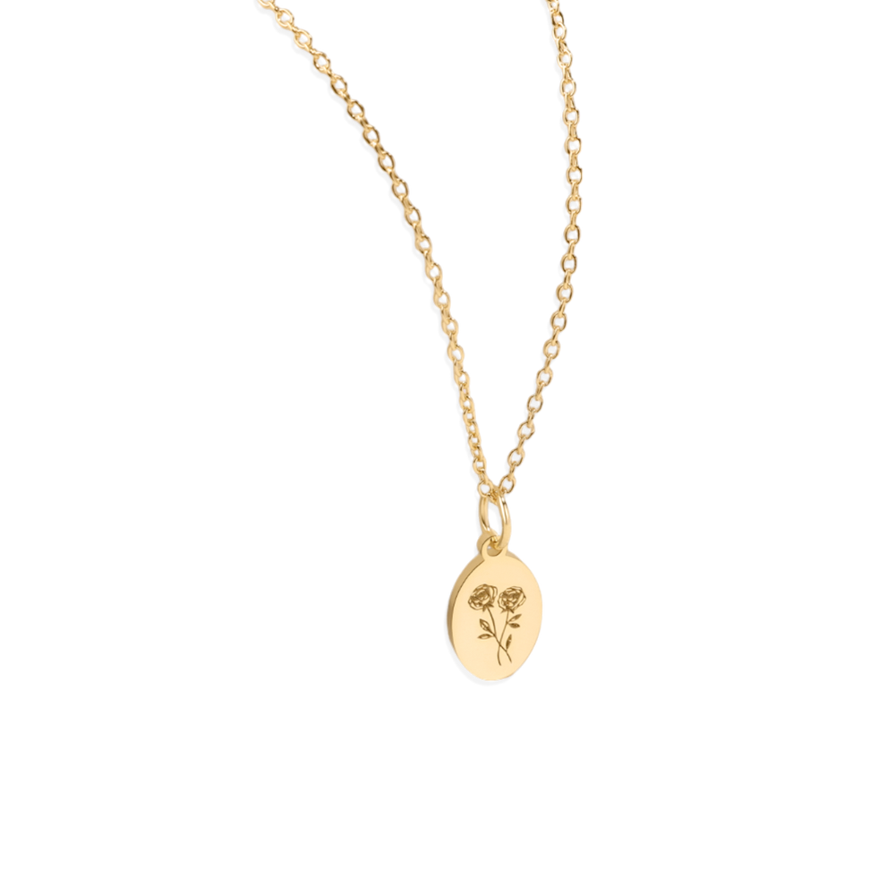 Gold Vermeil Tiny Birth Flower Necklace - January Snowdrop