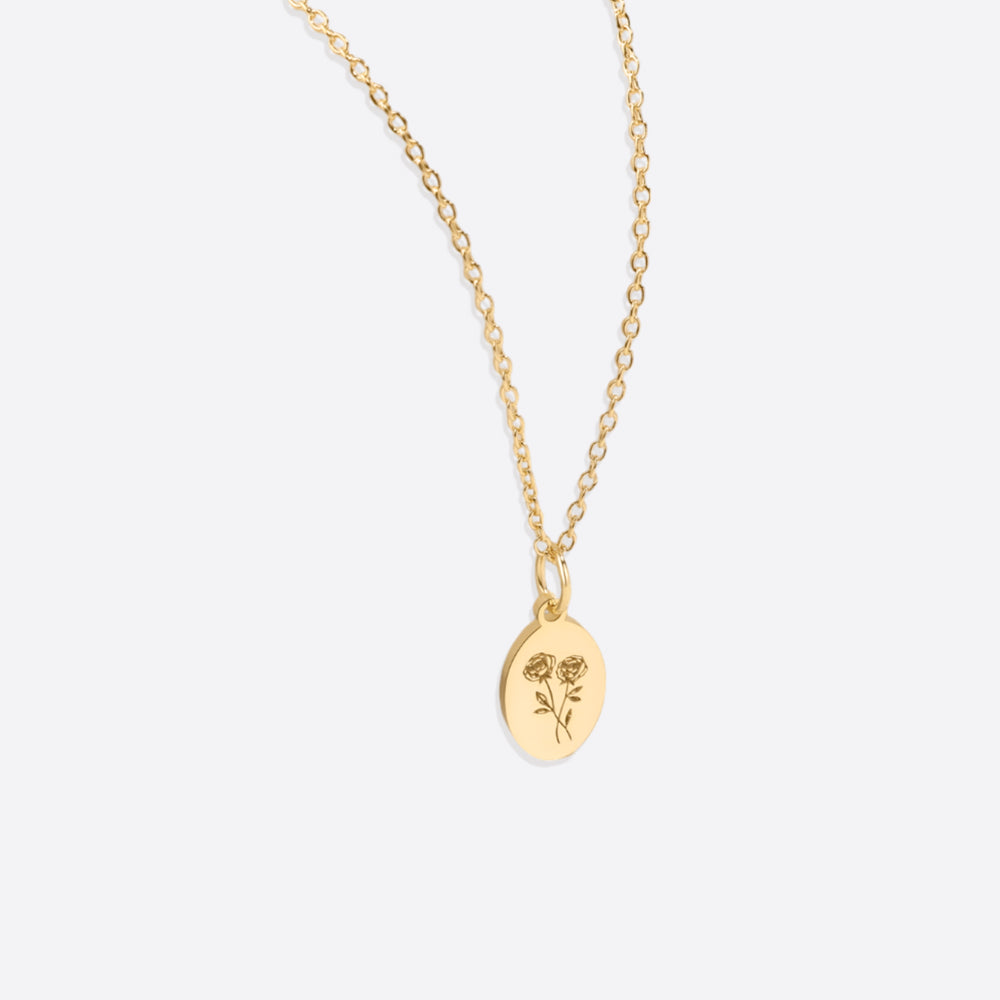 Gold Vermeil Tiny Birth Flower Necklace - January Snowdrop