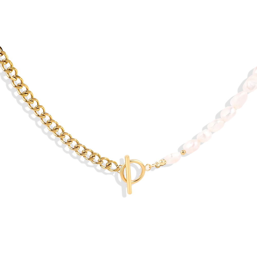 Half Chain Pearl Necklace - Default Title