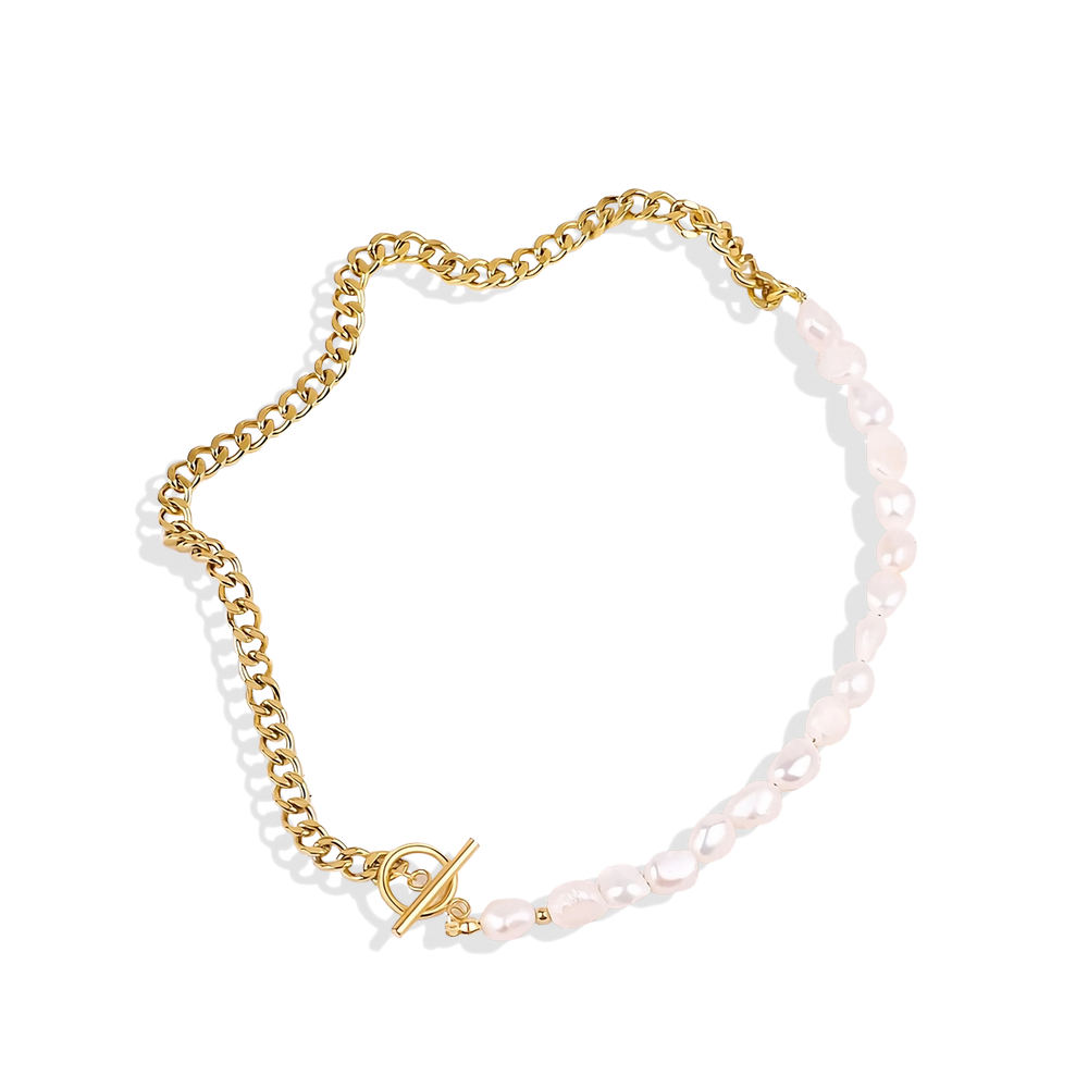Half Chain Pearl Necklace - Default Title