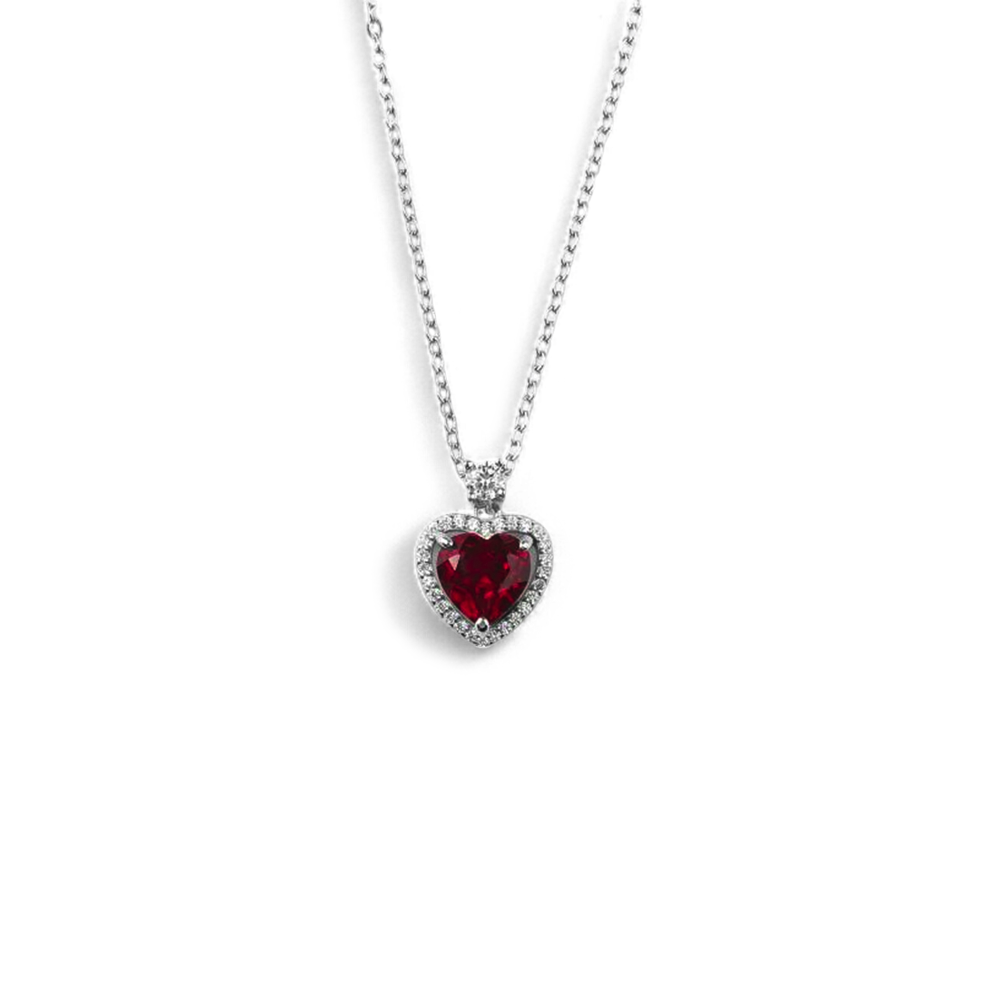 Halo Heart Gemstone Necklace