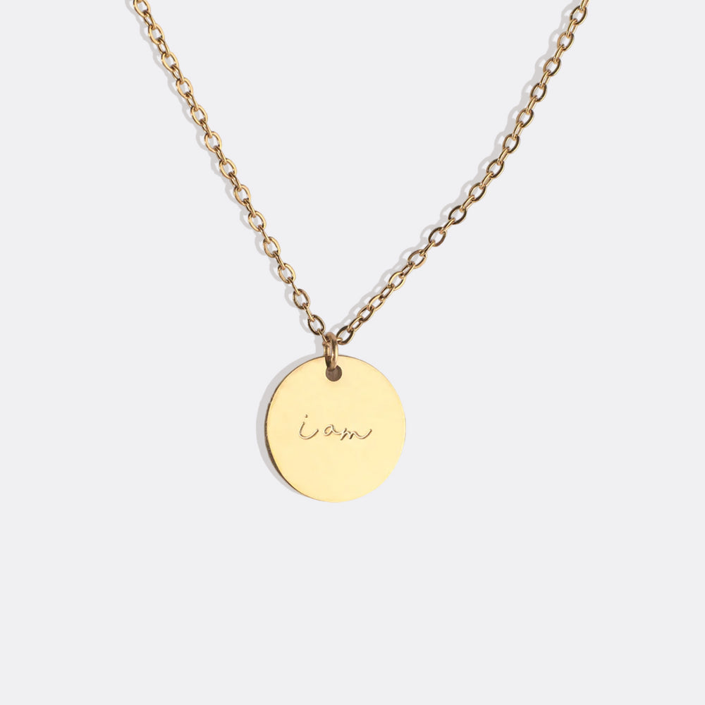 I Am Enough Pendant Necklace - 18k Gold Plated