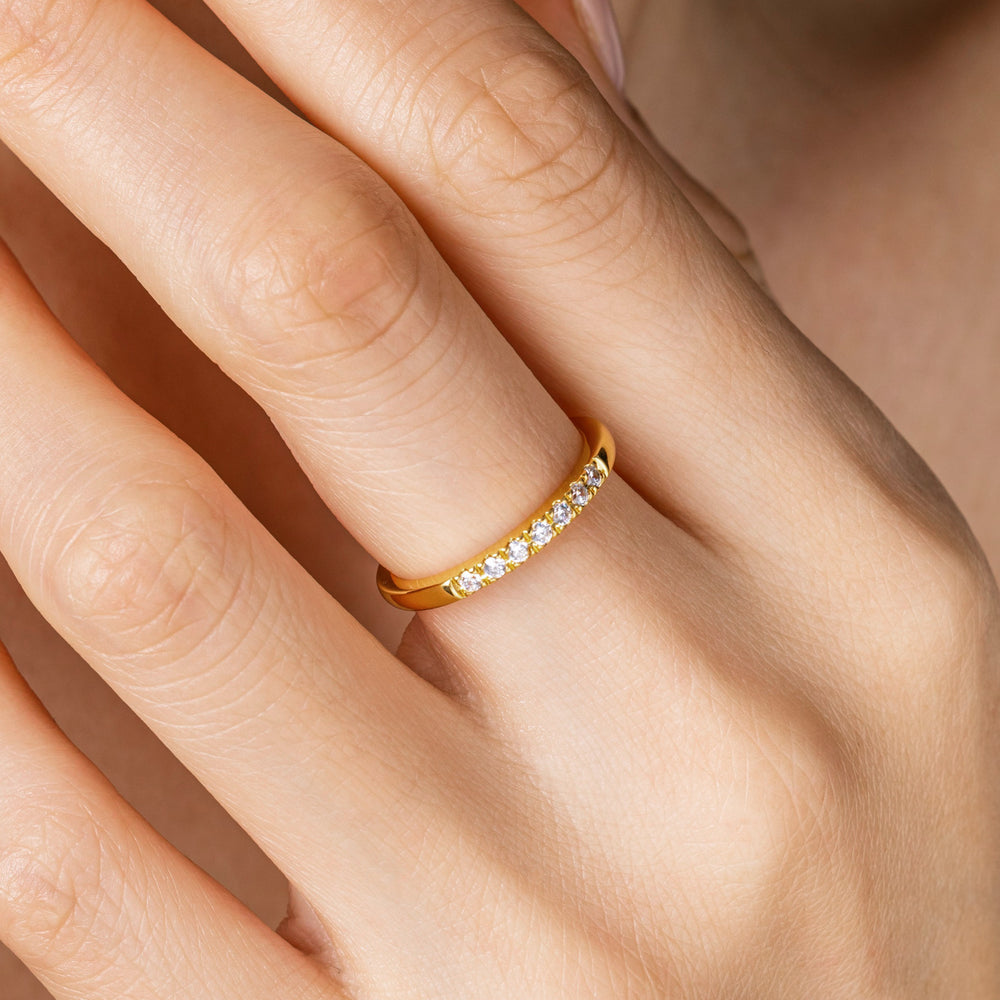 Layered Gemstone Stacking Ring - Gold / 7