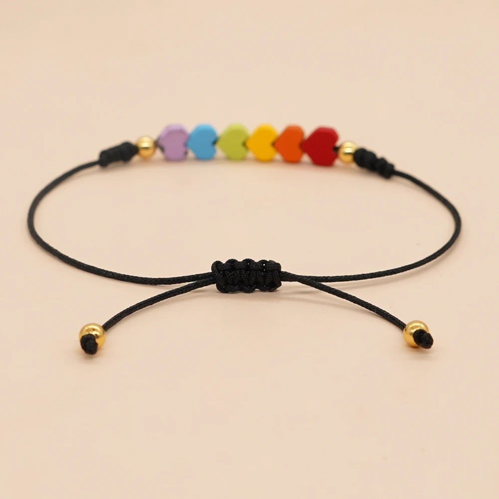 Love Is Love Adjustable Heart Bracelet - Default Title