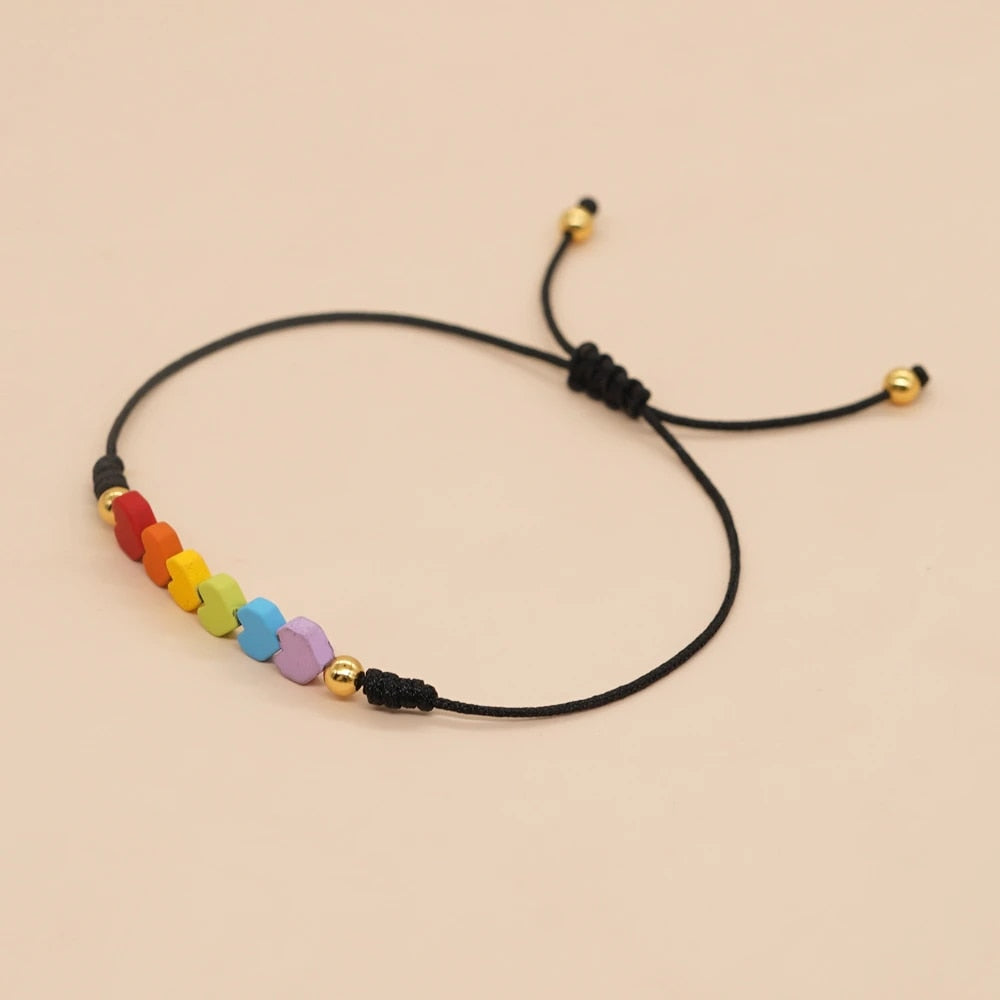 Love Is Love Adjustable Heart Bracelet - Default Title