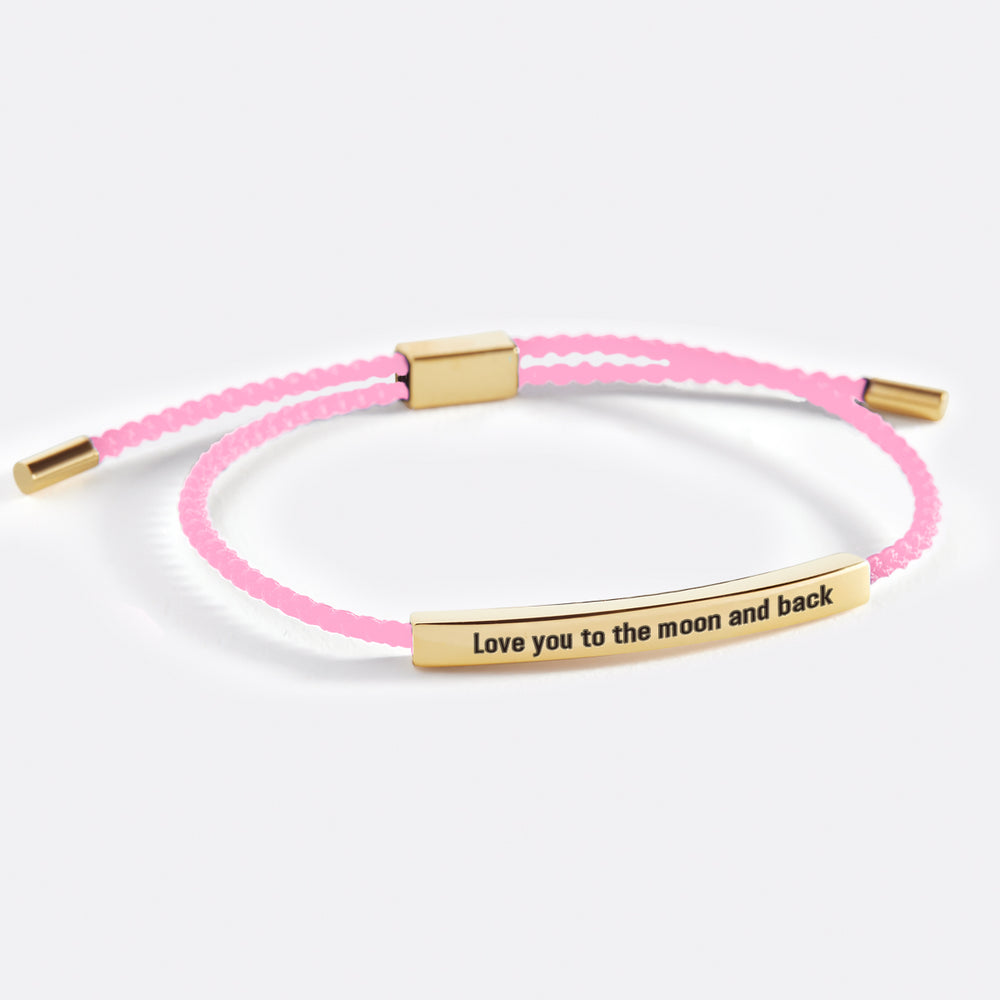 Love you to the moon and back Inspire Bracelet - Gold / Pink