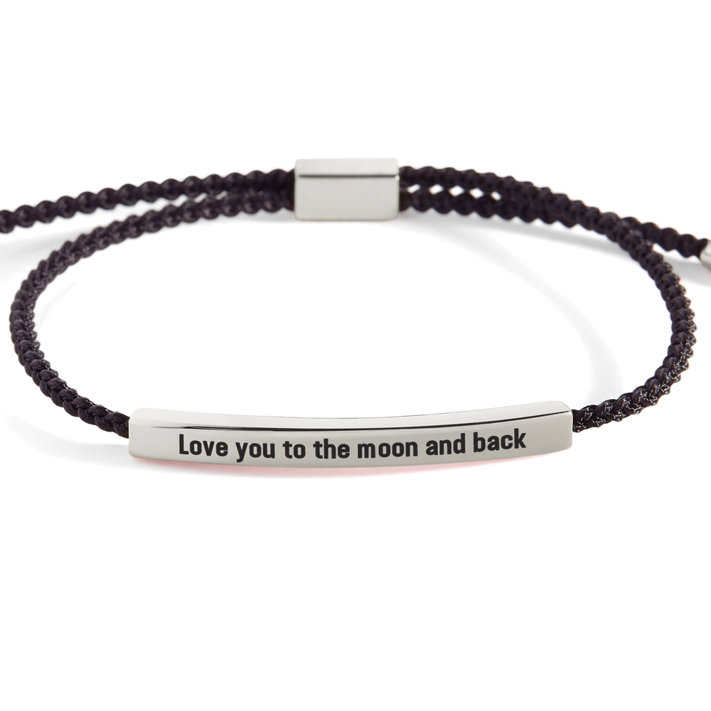 Love you to the moon and back Inspire Bracelet - Silver / Midnight Black
