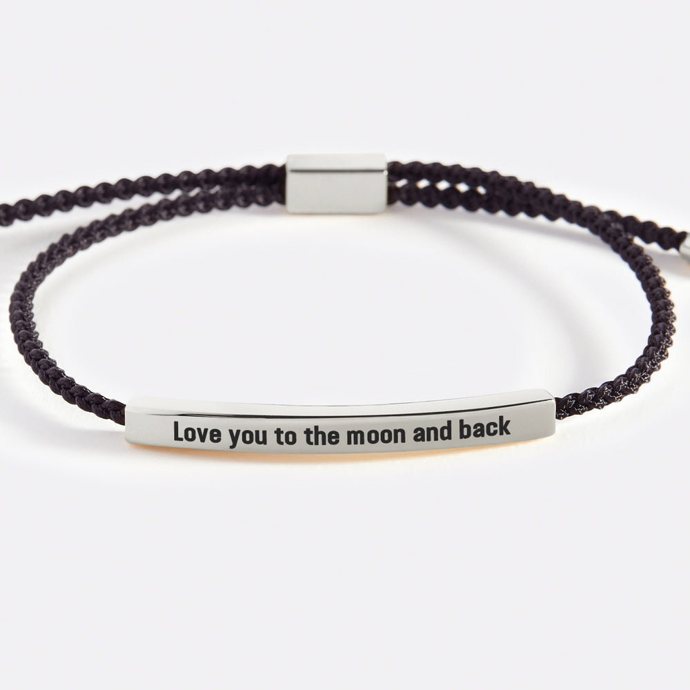 Love you to the moon and back Inspire Bracelet - Silver / Lemon Yellow