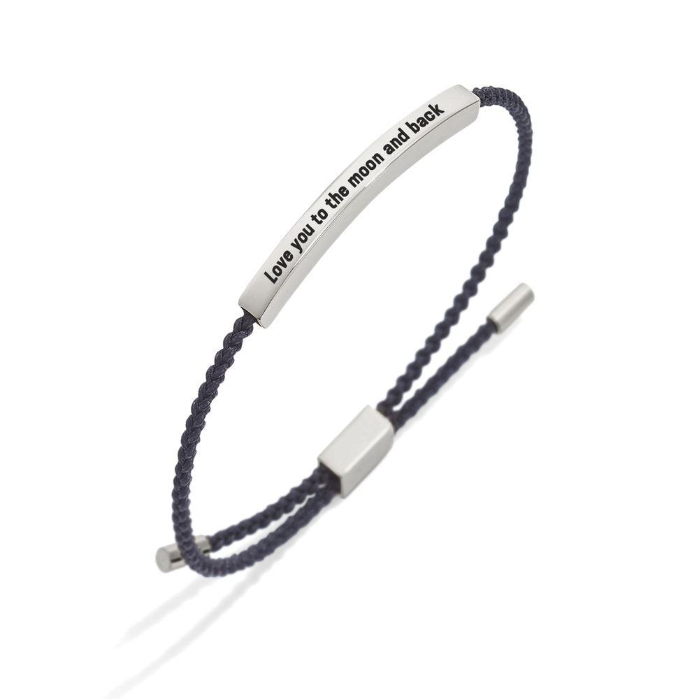 Love you to the moon and back Inspire Bracelet - Silver / Midnight Black