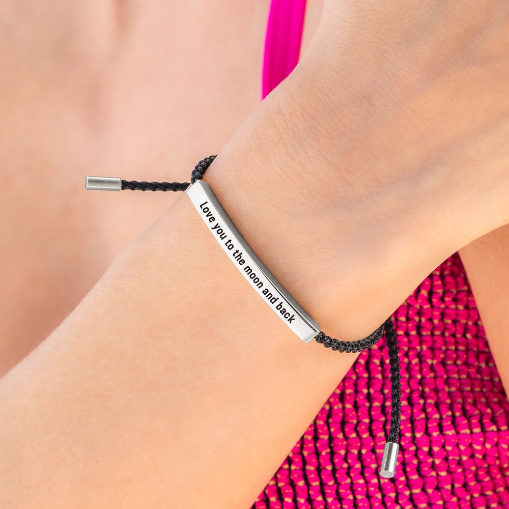 Love you to the moon and back Inspire Bracelet - Silver / Lemon Yellow