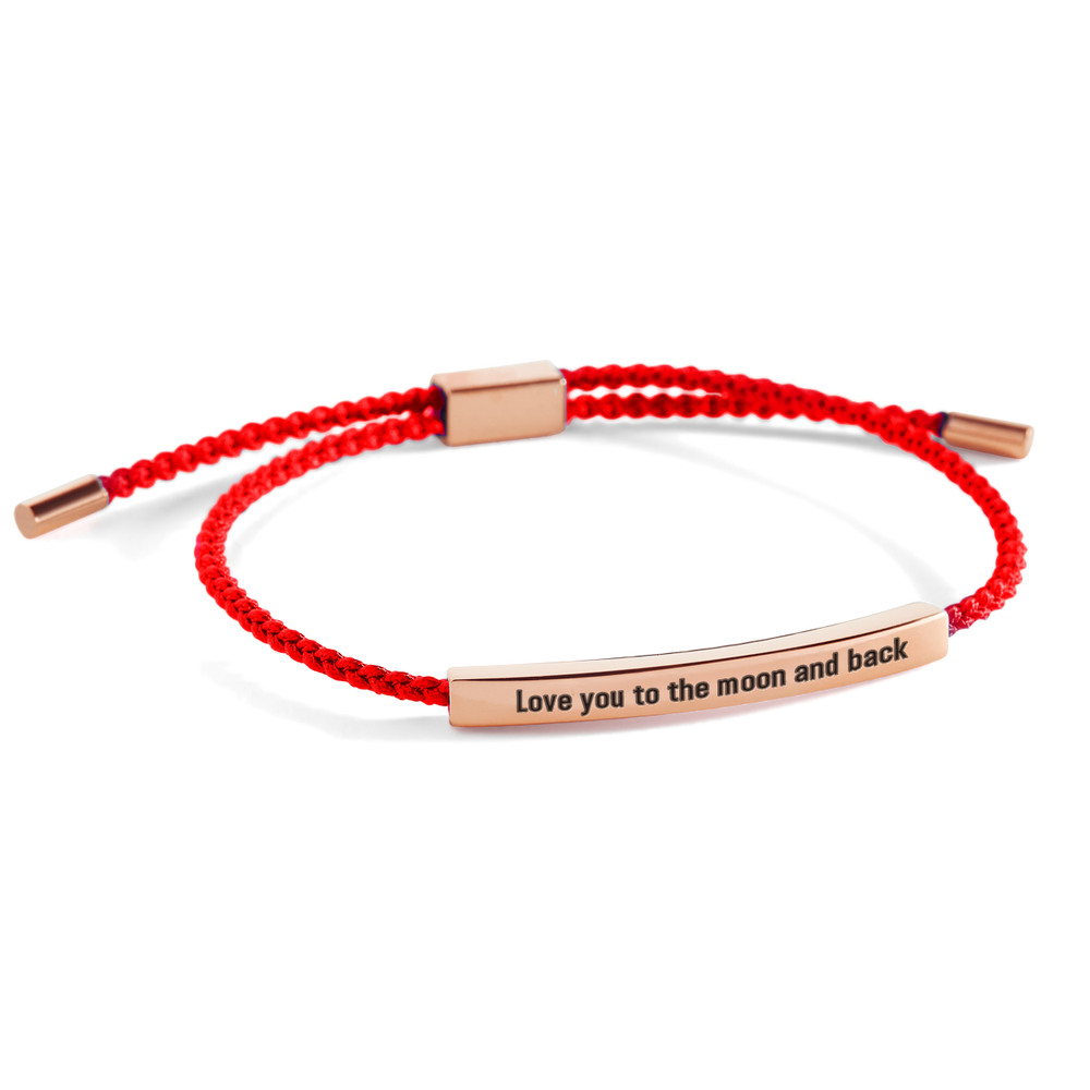 Love you to the moon and back Inspire Bracelet - 18k Rose Gold Plated / Lucky Red