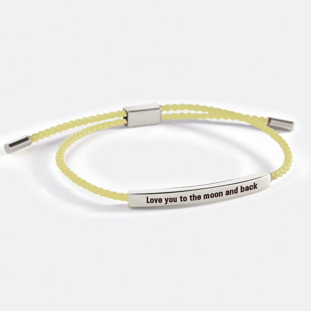 Love you to the moon and back Inspire Bracelet - Silver / Lemon Yellow