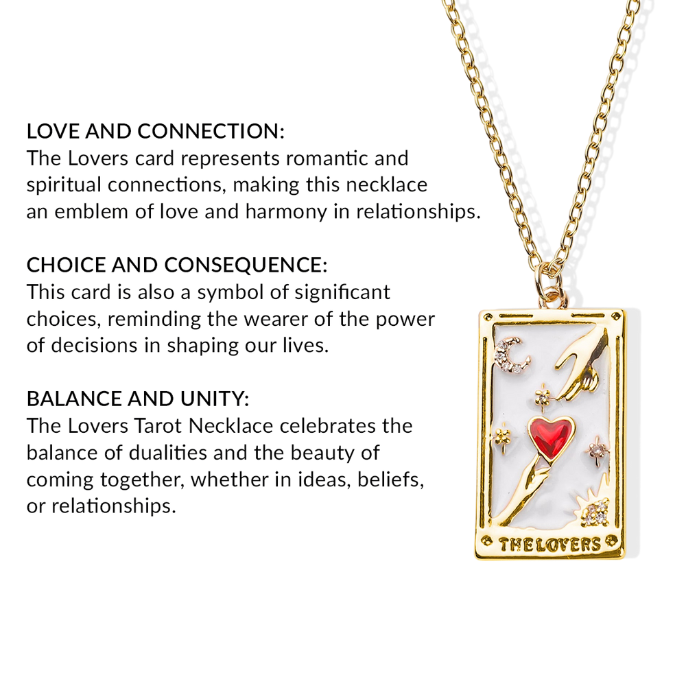 The Lovers Tarot Necklace - Dainty Cable Chain