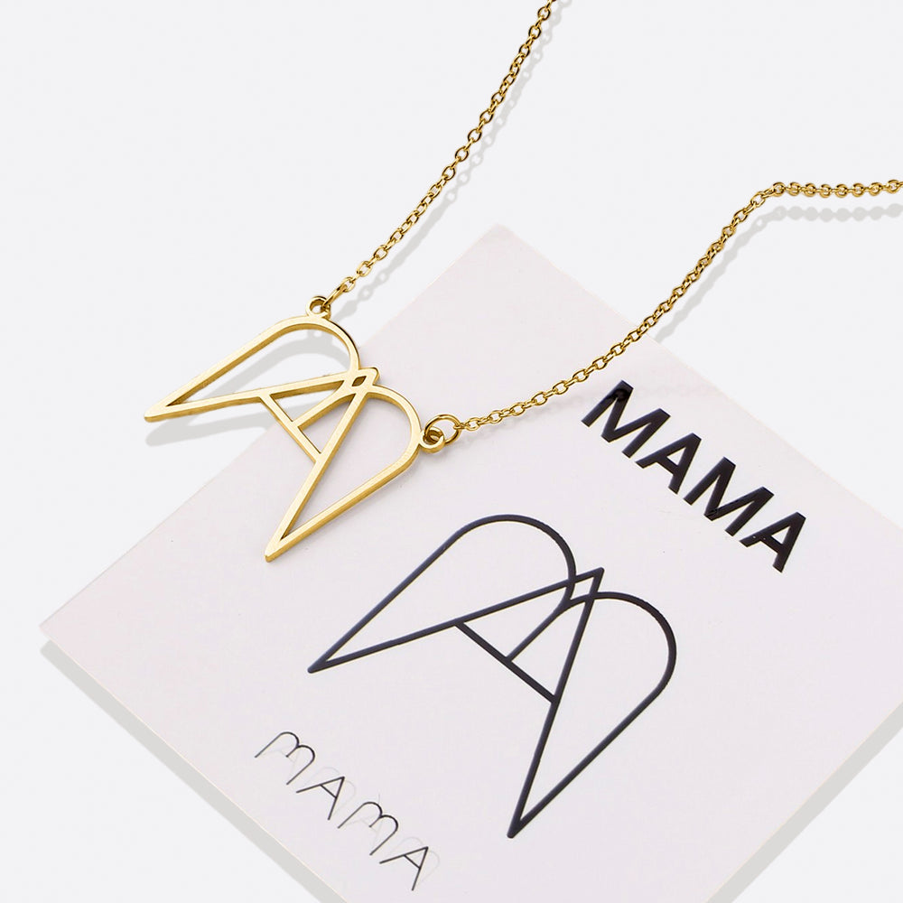 MAMA Minimalist Monogram Necklace - 18k Gold Over Sterling Silver