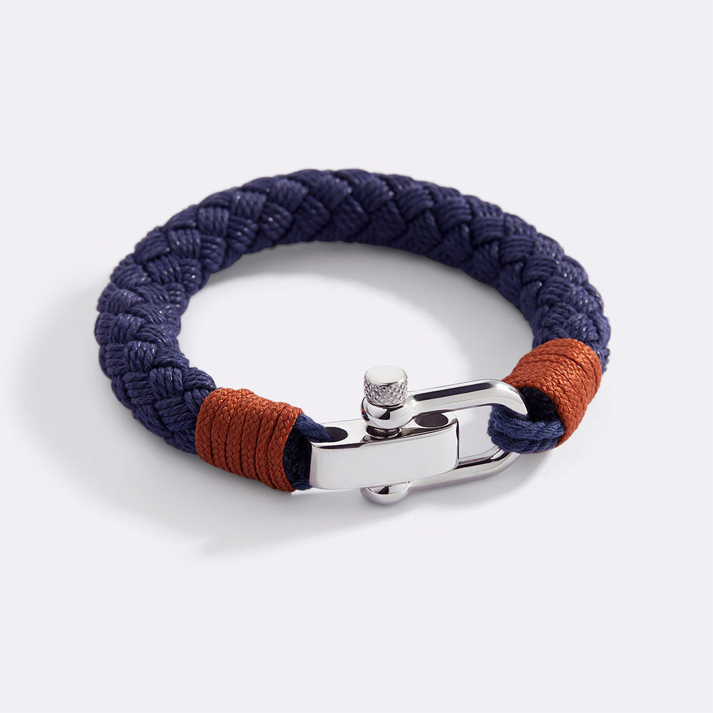 Anchor Braided Bracelet - Navy